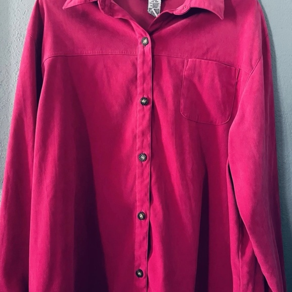 Sag Harbor Woman Faux Suede Blazer Women’s W20 Magenta Button Front Jacket - Picture 2 of 7